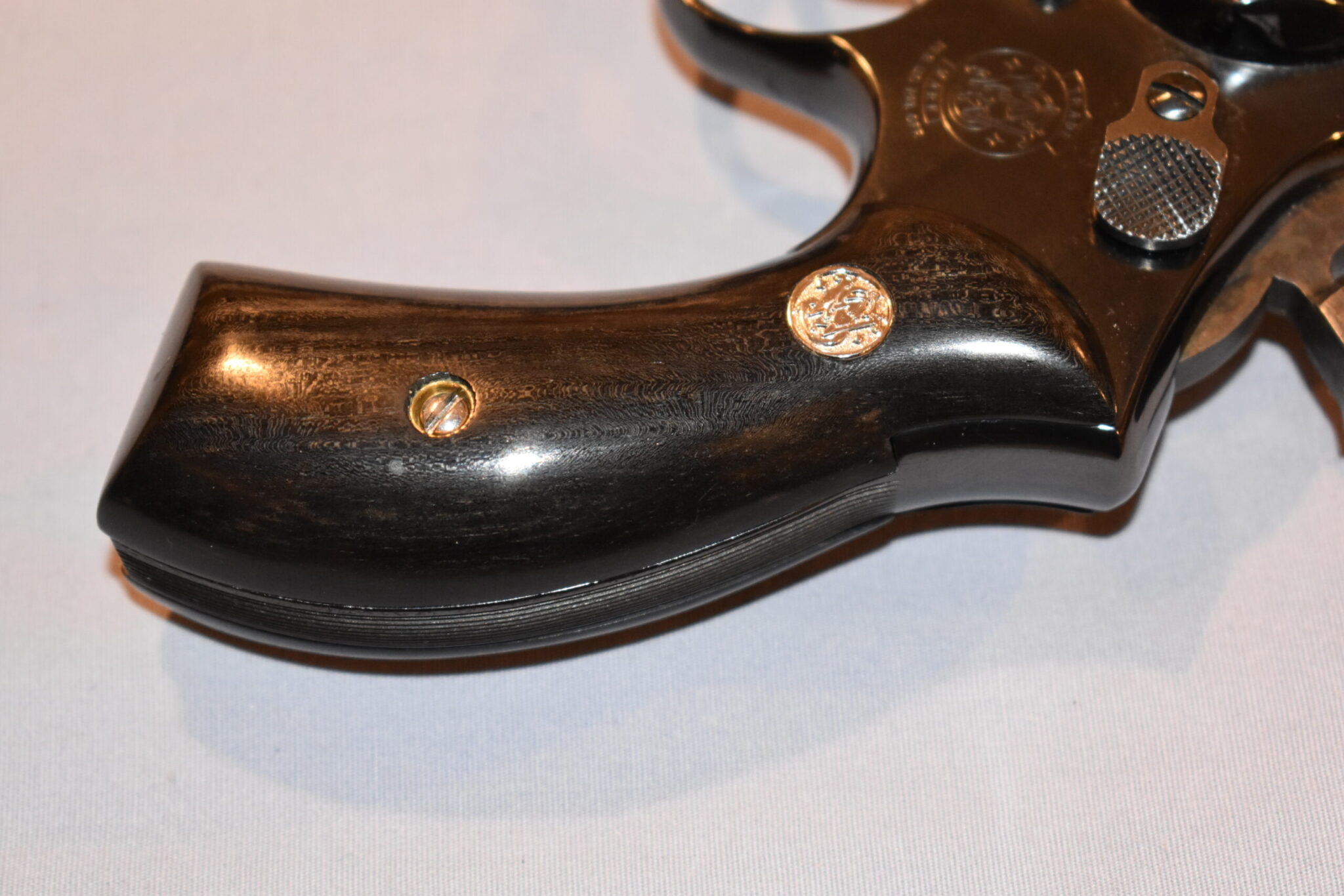 SMITH & WESSON K OR L FRAME ROUND BUTT CUSTOM EBONY GRIPS KRBE1 - Image 5