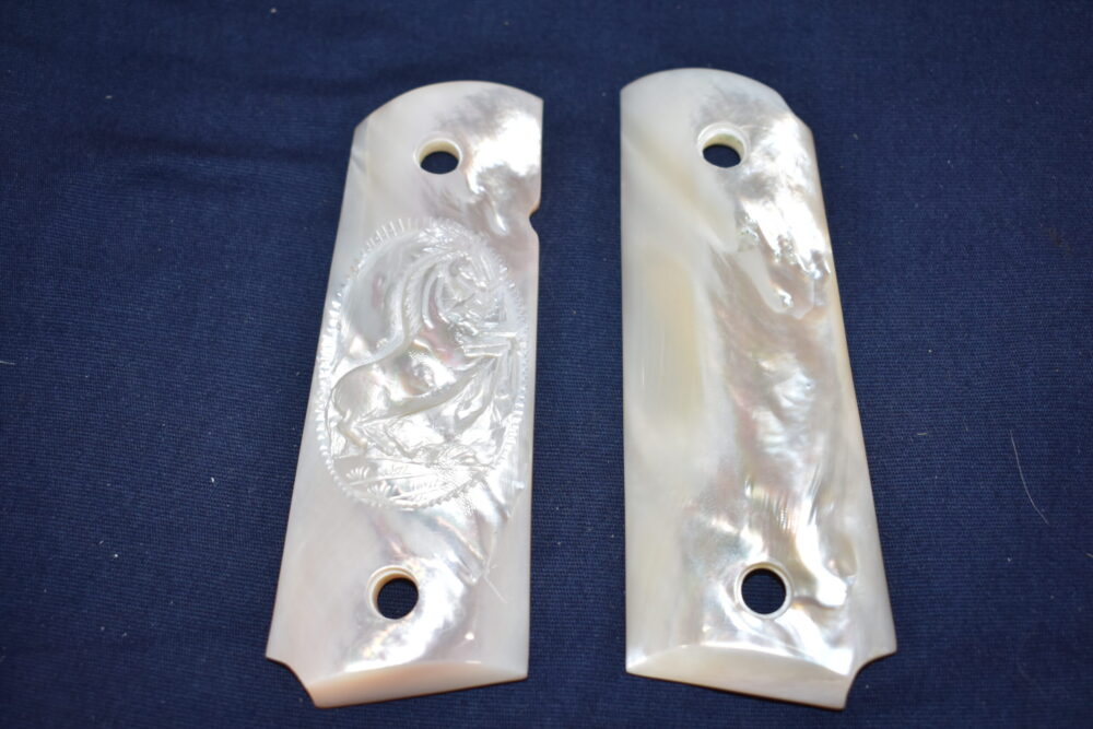 COLT 1911 OFFICER'S MODEL CARVED MOTHER OF PEARL GRIPS 1911OMMOP3