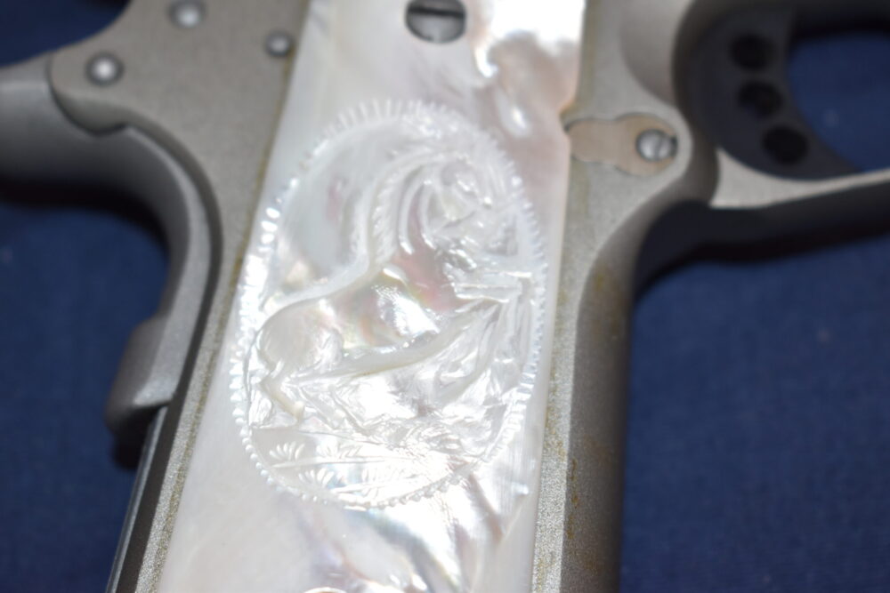 COLT 1911 OFFICER'S MODEL CARVED MOTHER OF PEARL GRIPS 1911OMMOP3 - Image 4